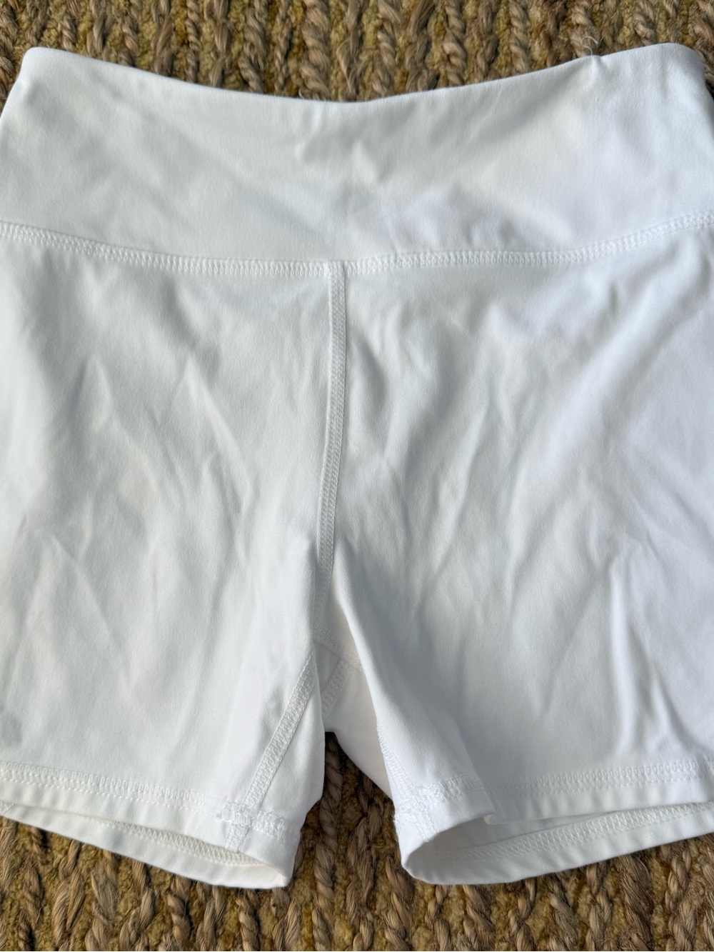 Zella Nordstrom Girl’s White Spandex Biking  Shorts Size Medium 8/10